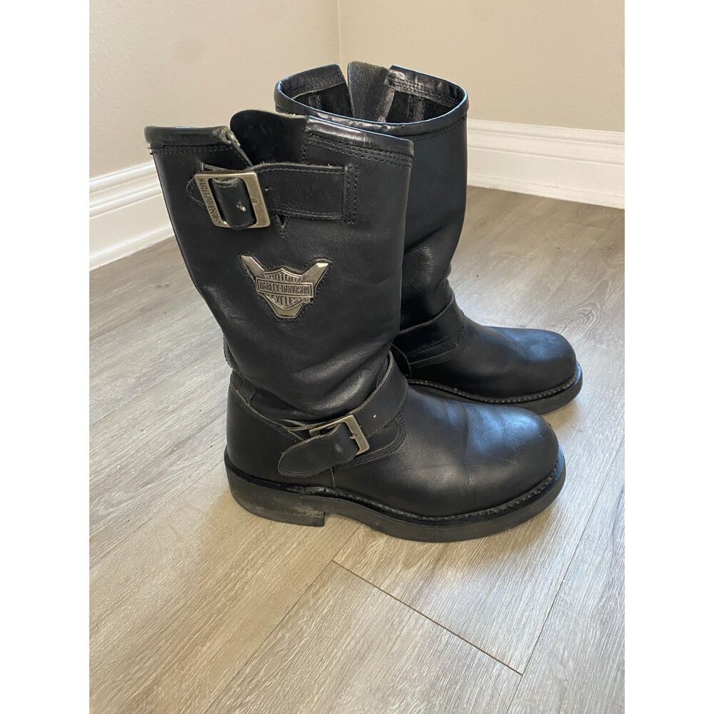 Harley Davidson Mega Conductor 91135 Black Leather Engineer Boots Men’s Size 7